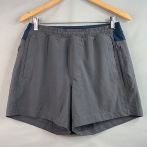 Bird Dogs Mens Gray Athletic Shorts Size M Zip Pockets Gym Workout Casual
